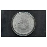 1947 5 Pesos Cuauhtemoc From Mexico 90% Silver