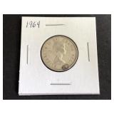 1964 Canadian 25 Cents 1st Portrait .800 Silver
