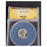 1944 S Mercury Dime ANACS MS65 FSB