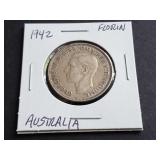 1942 Florin from Australia 92.50% Silver
