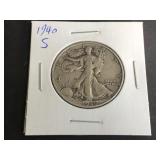 1940 S Walking Liberty Half Dollar