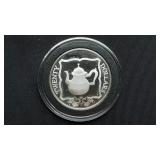 1985 20 Dollars "Teapot" From BVI .925 Silver