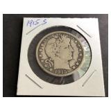 1915 S Barber Half Dollar