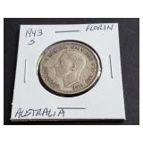 1943 S florin from Australia 92.50% Silver