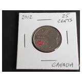 2012 25 Cents from Canada "War of 1812 Brock"