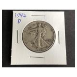 1942 D Walking Liberty Half Dollar