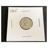 1965 Canadian 10 Cents 2nd Portrait .925 Silver