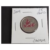 2009 25 Cents Canada "2010 Olympics Cindy Klassen