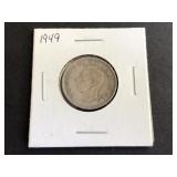 1949 Canadian 25 Cents "George VI" .800 Silver
