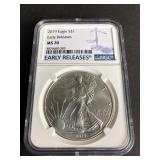 2019 American Silver Eagle Early Releases NGC MS70