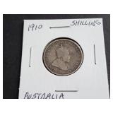 1910 Shilling from Australia 92.50% Silver
