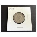1944 Canadian 25 Cents "George VI" .800 Silver