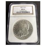 1881 S Morgan Silver Dollar NGC MS63