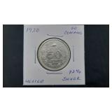1920 50 Centavos From Mexico 72% Silver
