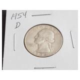 1954 D Washington Quarter