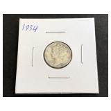 1934 Mercury Dime