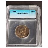 1955 Washington Quarter ICG MS67