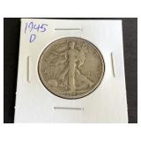1945 D Walking Liberty Half Dollar