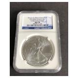 2014 (W) Silver Eagle Early Releases NGC MS70