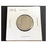 1902 Canadian 25 Cents Edward VII .925 Silver