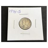 1931 S Mercury Dime