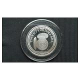 1985 20 Dollars "Pocket Watch" From BVI 925 Silver