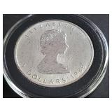 1989 5 Dollars Canadian Maple Leaf 1 OZ 999 Silver
