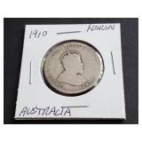 1910 Florin from Australia 92.50% Silver
