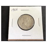 1966 Canadian 25 Cents 2nd Portrait .800 Silver
