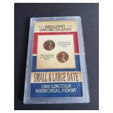 1960 Lincoln Cent Small & Large Date Brilliant Unc