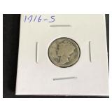 1916 S Mercury Dime