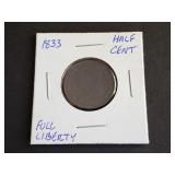 1833 Half Cent