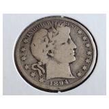 1894 S Barber Half Dollar
