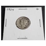 1934 Mercury Dime