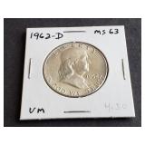 1962 D Franklin Half Dollar