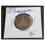 1853 Seated Liberty Quarter