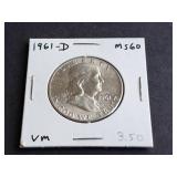 1961 D Franklin Half Dollar
