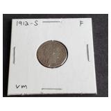 1912 S Barber Dime