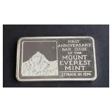 1st Anniversary Mount Everest Mint 1 Oz 999 Silver