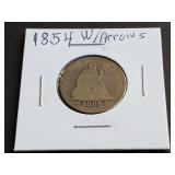 1854 Seated Liberty Quarter