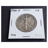 1936 S Walking Liberty Half Dollar