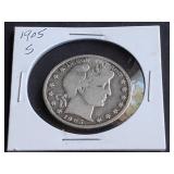 1905 S Barber Half Dollar