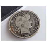 1908 Barber Dime