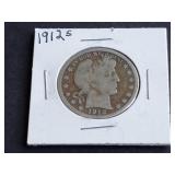 1912 S Barber Half Dollar