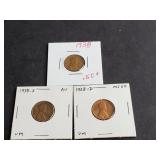 1938 P, D & S Lincoln Wheat Cents