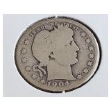 1904 O Barber Quarter