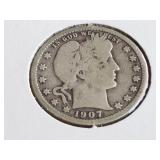 1907 O Barber Quarter