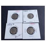 1928, 1935-S, 1936-D, 1936-S Buffalo Nickels