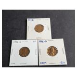 1936 P, D & S Lincoln Wheat Cents