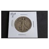 1929 S Walking Liberty Half Dollar